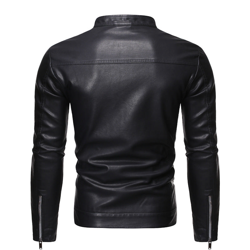 Herren jacke mit modernem Stehkragen und glattem Finish