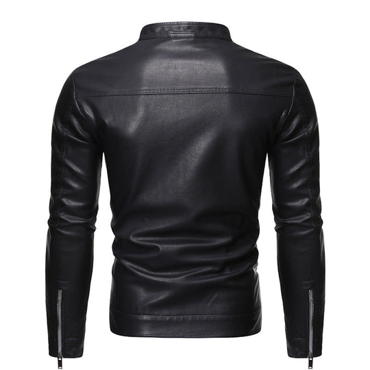 Herren jacke mit modernem Stehkragen und glattem Finish