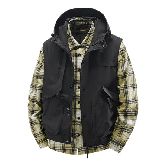 Herren Utility-Weste mit Kapuze, wasserabweisender Außenlage und Multifunktionstaschen Shop Nory