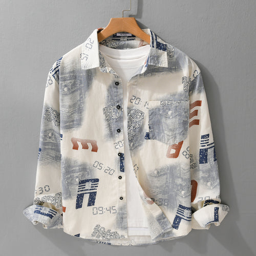 Herren Grafik-Print Overshirt im Relaxed-Fit mit Brusttaschen Shop Nory