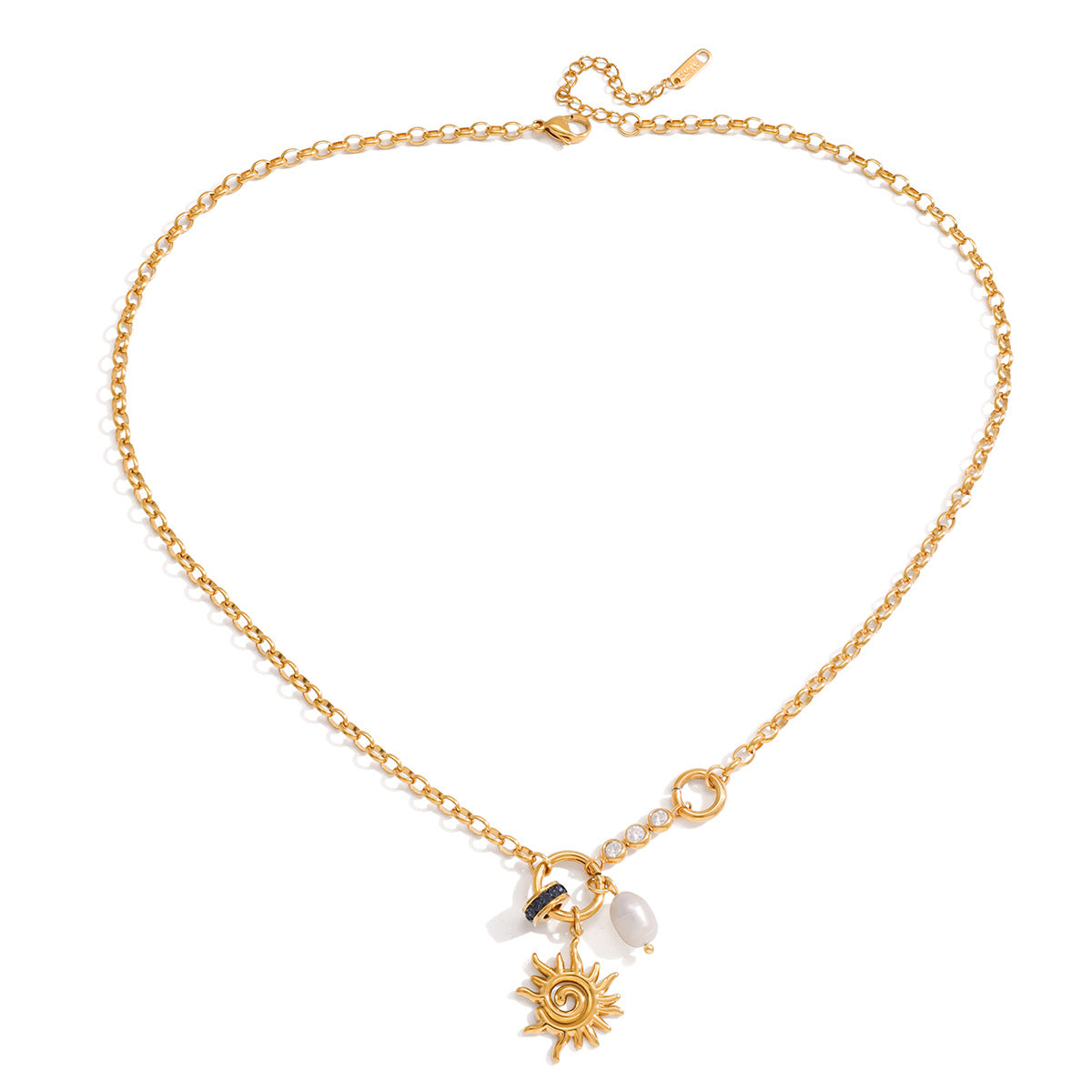 Damen Halskette mit Sonne und Swarovski-Steinen Shop Nory