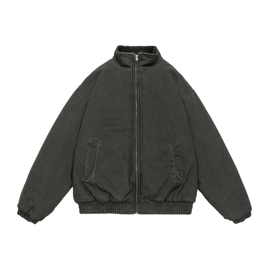 Herren Gefütterte weit geschnittene Winterjacke mit Sherpa-Futter und Stehkragen Shop Nory