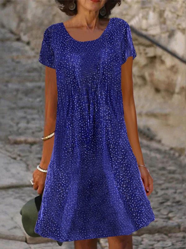 Damen lässiges Sommerkleid mit modernen Mustern und femininem Schnitt