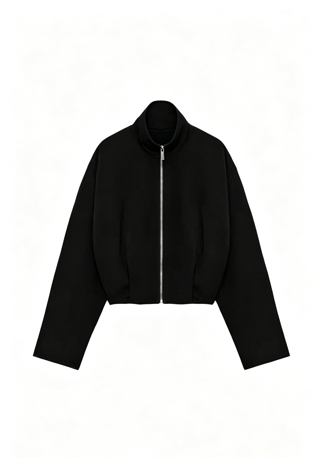 Damen Kurze Boxy-Jacke mit Stehkragen und sichtbarem Metallreißverschluss Shop Nory