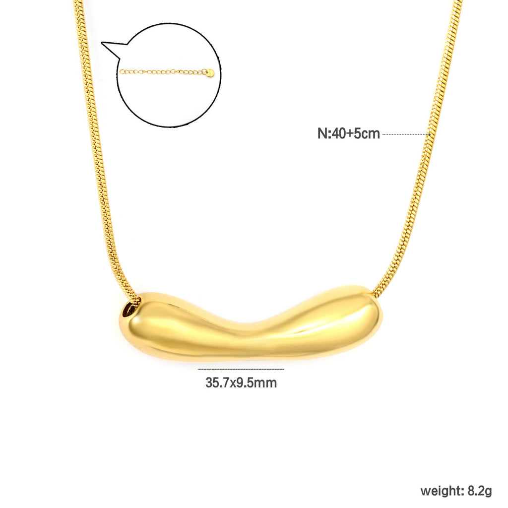 Damen Halskette mit modernem und geschwungenem Anhänger aus hochwertigem Edelstahl Shop Nory