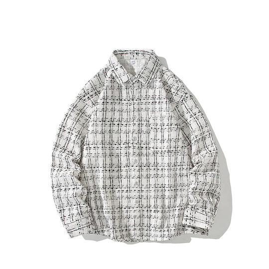Herren Strukturierte Bouclé-Hemdjacke mit Karo-Jacquard und legerer Passform Shop Nory