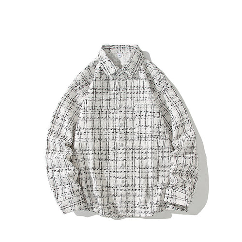 Herren Strukturierte Bouclé-Hemdjacke mit Karo-Jacquard und legerer Passform Shop Nory