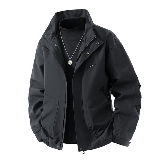 Herren Leichte technische Freizeitjacke mit Stehkragen, verdecktem Reißverschluss und elastischem Saum Shop Nory
