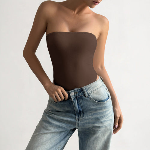 Damen Bandeau-Bodysuit aus elastischem Material mit figurfreundlichem Schnitt
