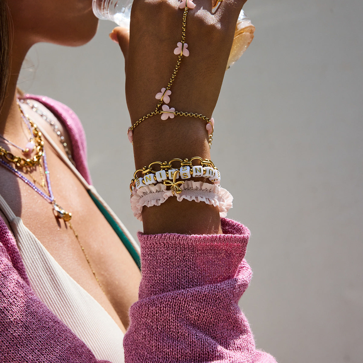 Damen Armband mit bunten Perlen und personalisierbarem Design Shop Nory