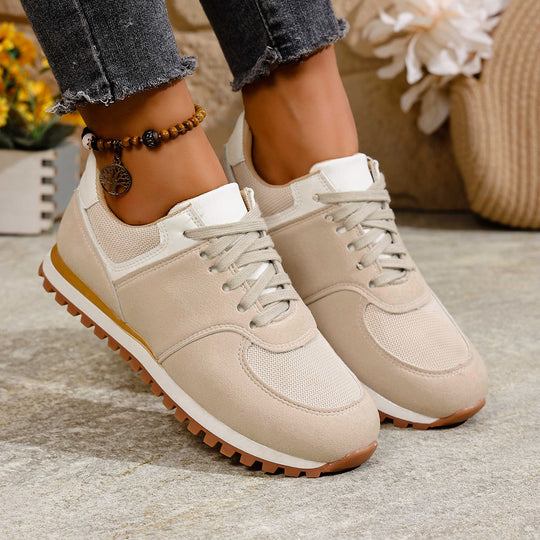 Damen leichte Retro-Lauf- und Freizeitsneaker mit gepolstertem Komfortfußbett und griffiger Profilsohle Shop Nory