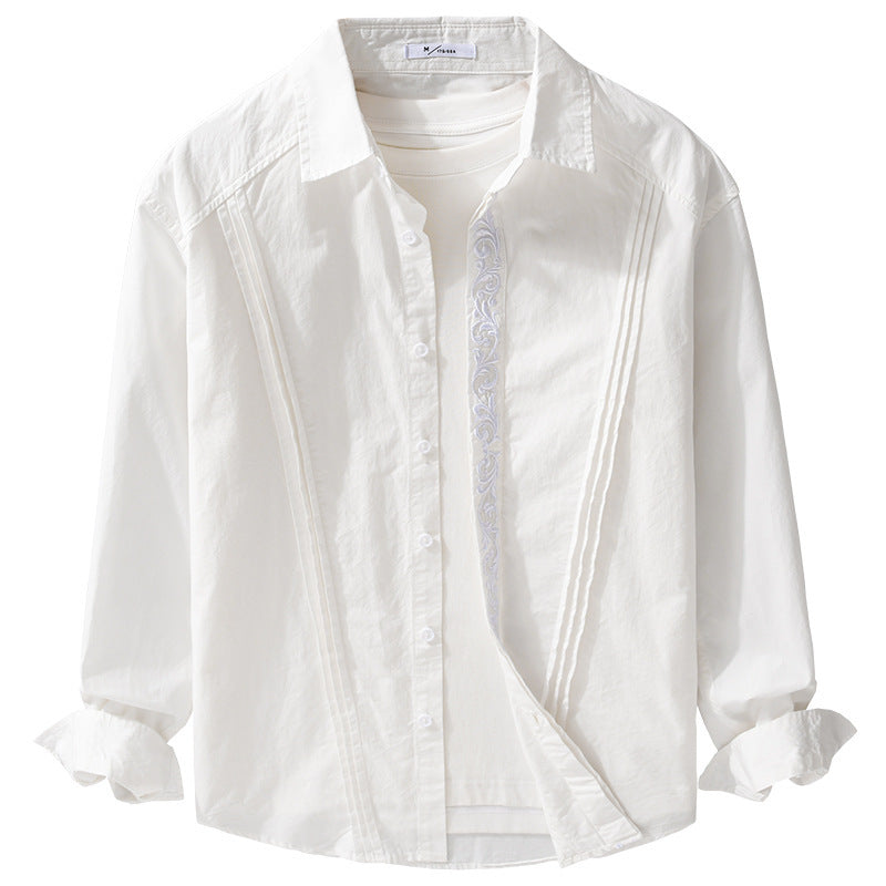 Damen Baumwollbluse mit Biesen, Stickdetail und Relaxed-Fit Shop Nory