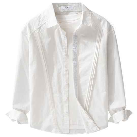 Damen Baumwollbluse mit Biesen, Stickdetail und Relaxed-Fit Shop Nory