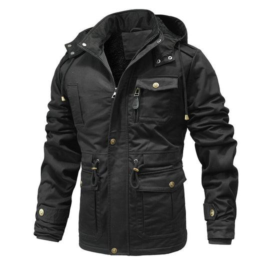 Herren wasserdichter Winterparka mit Kapuze, Thermofutter und Multifunktionstaschen Shop Nory