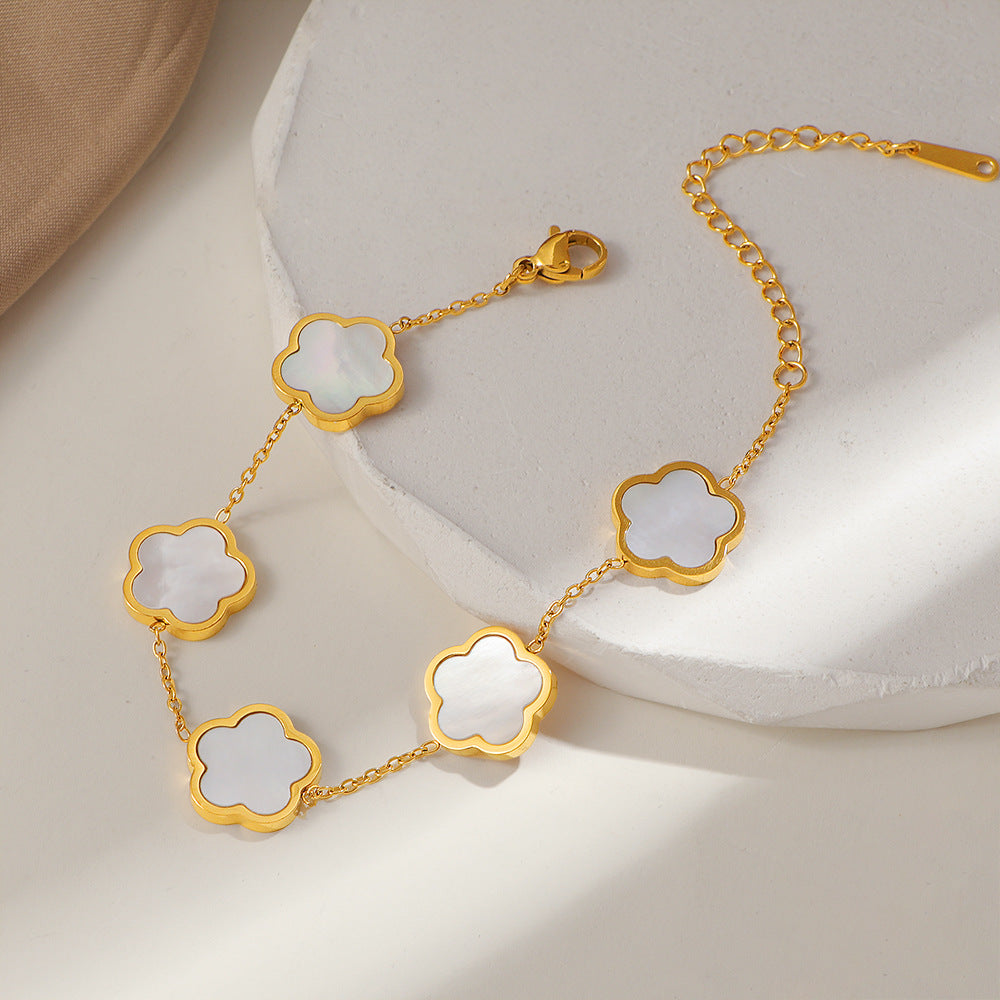Frauen Blütenmotiv Goldkette Armband Shop Nory