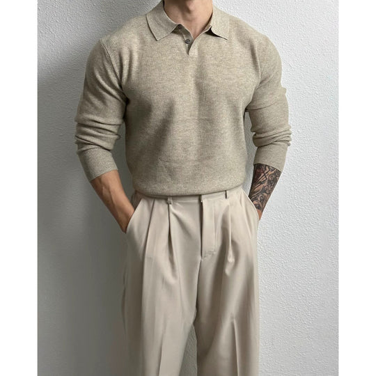 Herren Elegant Strukturierter Langarm-Pullover Shop Nory