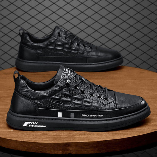 Herren Leder Sneakers mit minimalistischen Design und rutschfester Sohle