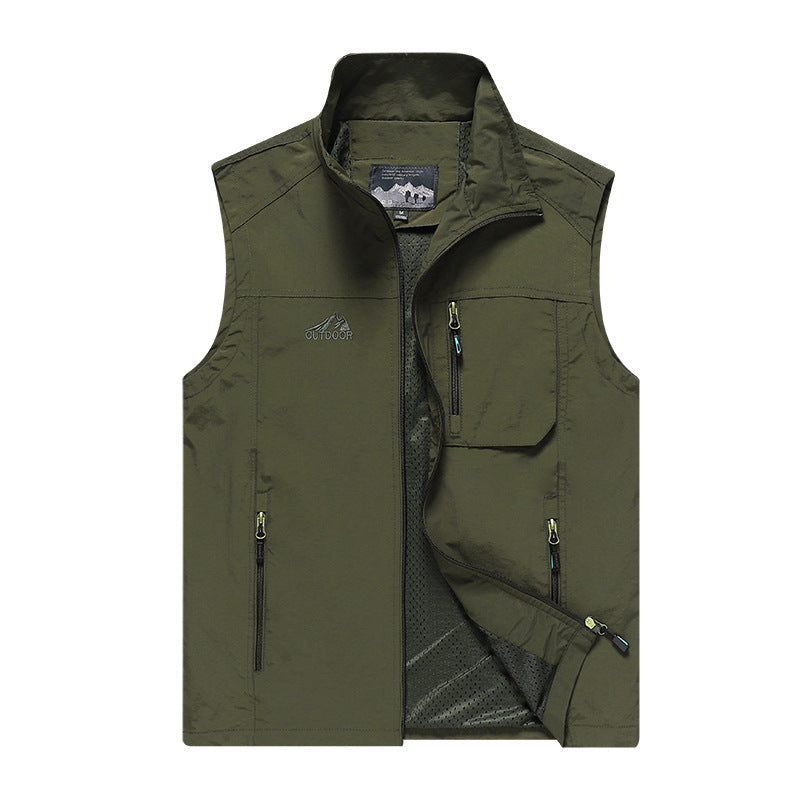 Herren Outdoor-Utility-Weste mit Mesh-Futter, wasserabweisender Nylonoberfläche und Multifunktionstaschen Shop Nory