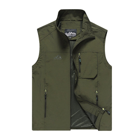 Herren Outdoor-Utility-Weste mit Mesh-Futter, wasserabweisender Nylonoberfläche und Multifunktionstaschen Shop Nory