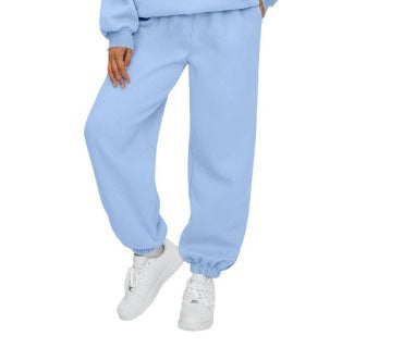 Damen nan weite High-Waist Jogginghose aus weichem Fleece mit elastischem Bund, Eingrifftaschen und engen Saumbündchen Shop Nory