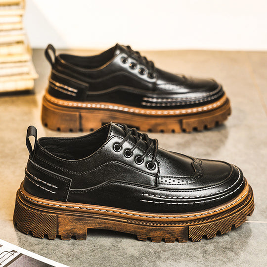Herren Plateau-Derby mit Brogue-Details und profilierter Gummisohle Shopy Nory