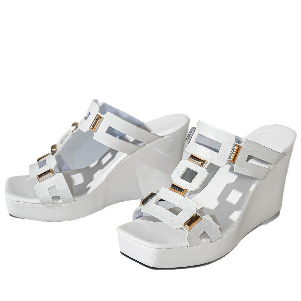 Damen Wedge-Sandaletten mit raffinierten Riemendesigns und gleitendem Tragekomfort
