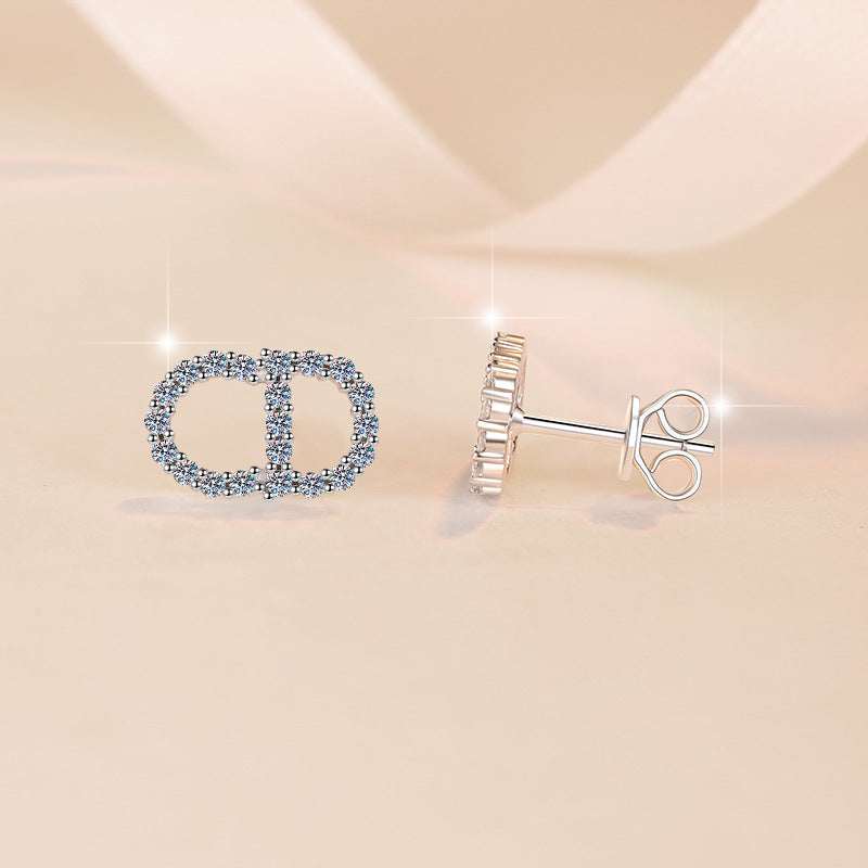 Damen Ohrstecker mit glitzerndem Kristallrahmen Shop Nory