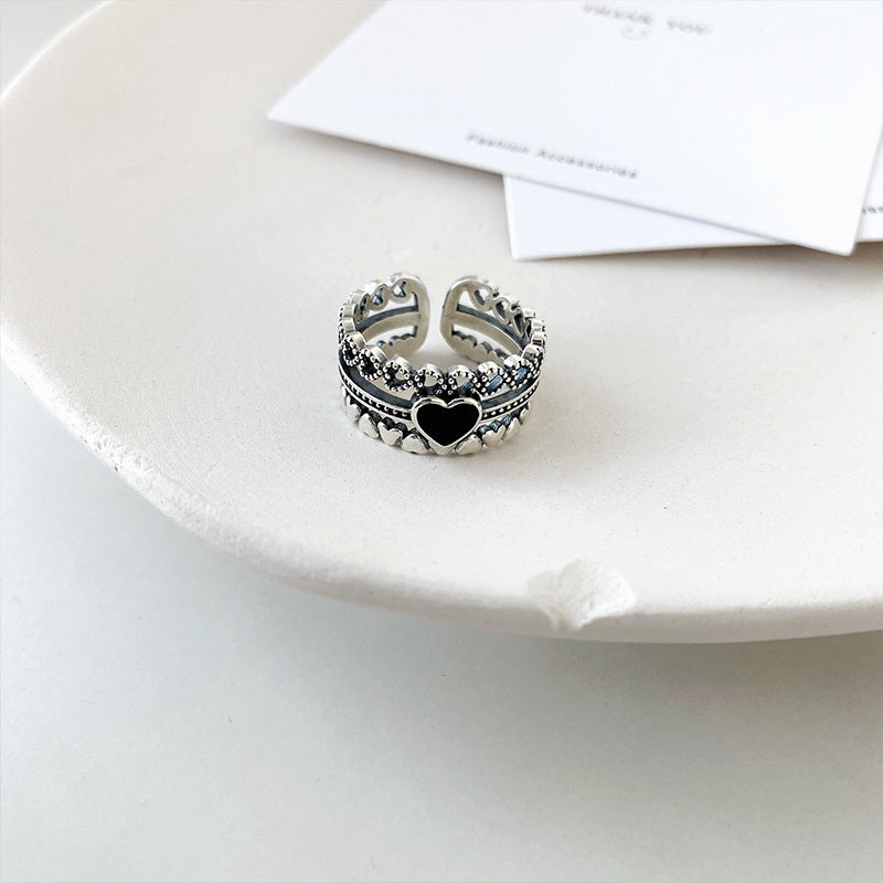 Damen Offener Ring mit verspieltem Herz-Design und feinen Details Shop Nory