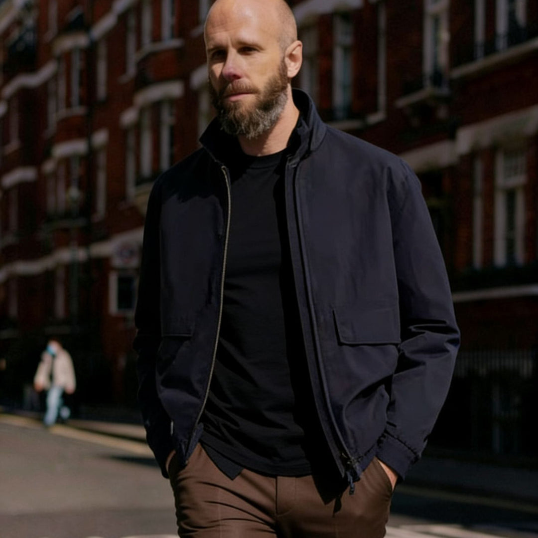 Herren Leichte Utility-Blousonjacke mit Hemdkragen und aufgesetzten Pattentaschen Shop Nory