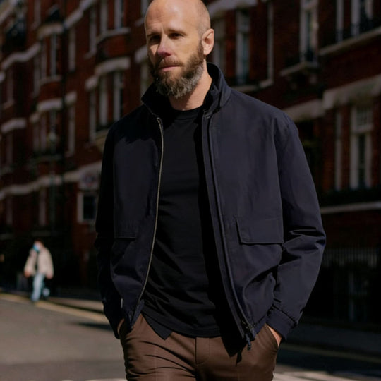 Herren Leichte Utility-Blousonjacke mit Hemdkragen und aufgesetzten Pattentaschen Shop Nory