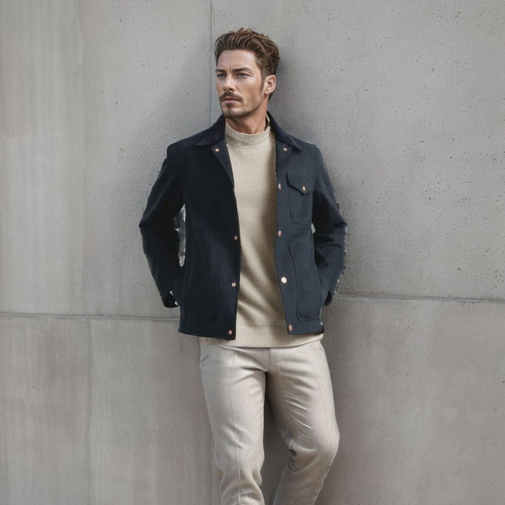 Herren trendige Jeansjacke