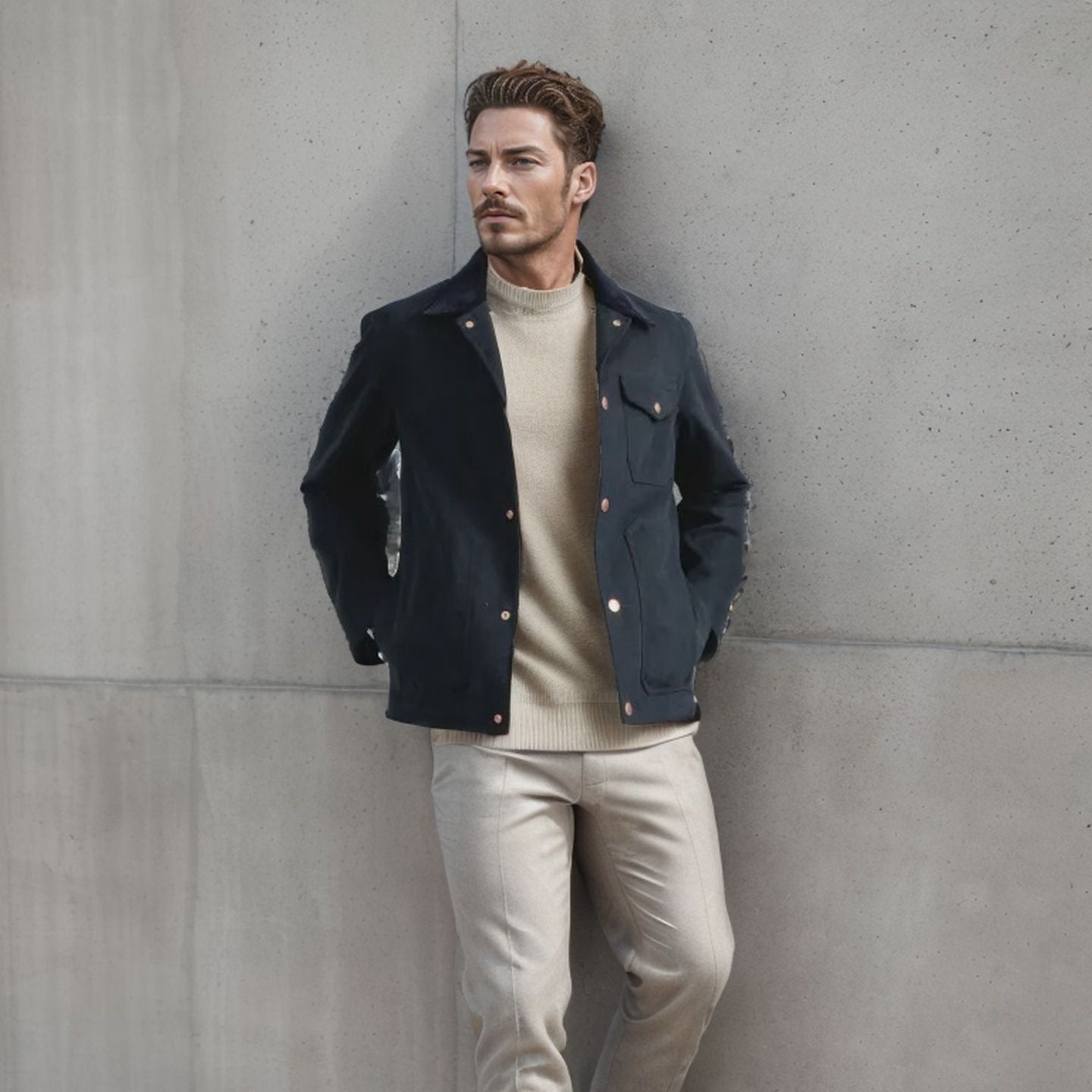 Herren trendige Jeansjacke