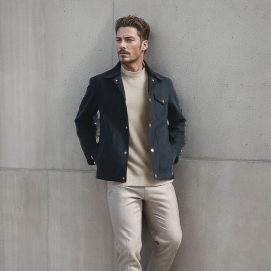 Herren trendige Jeansjacke