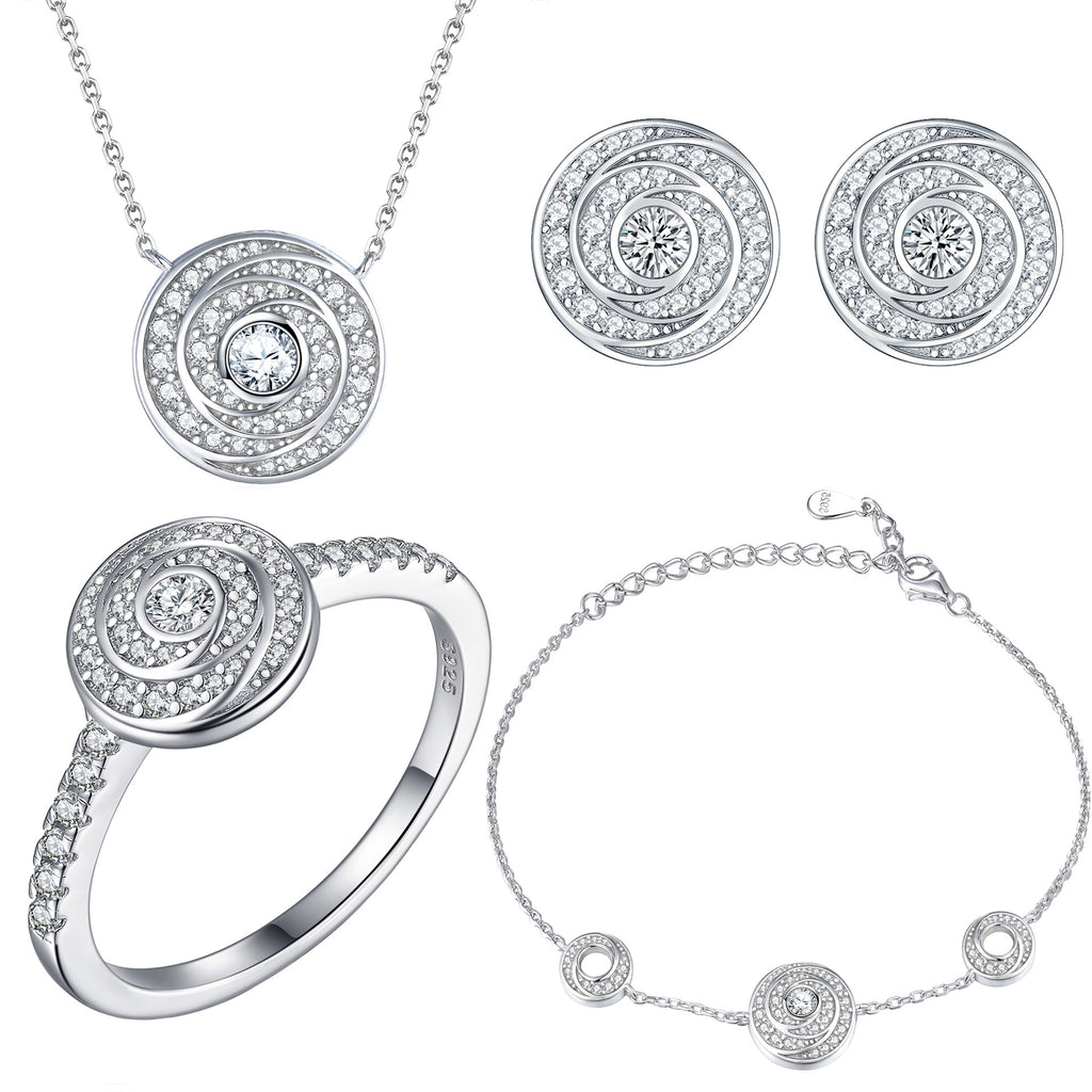 Damenring mit kunstvollen geometrischen Zirkonia-Details Shop Nory