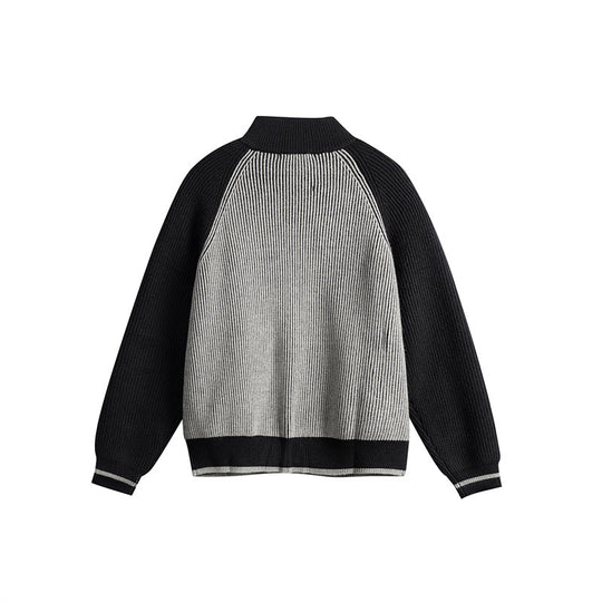 Unisex Gestrickte Zip‑Strickjacke im Raglan‑Schnitt mit hohem Stehkragen und Rippstruktur Shop Nory