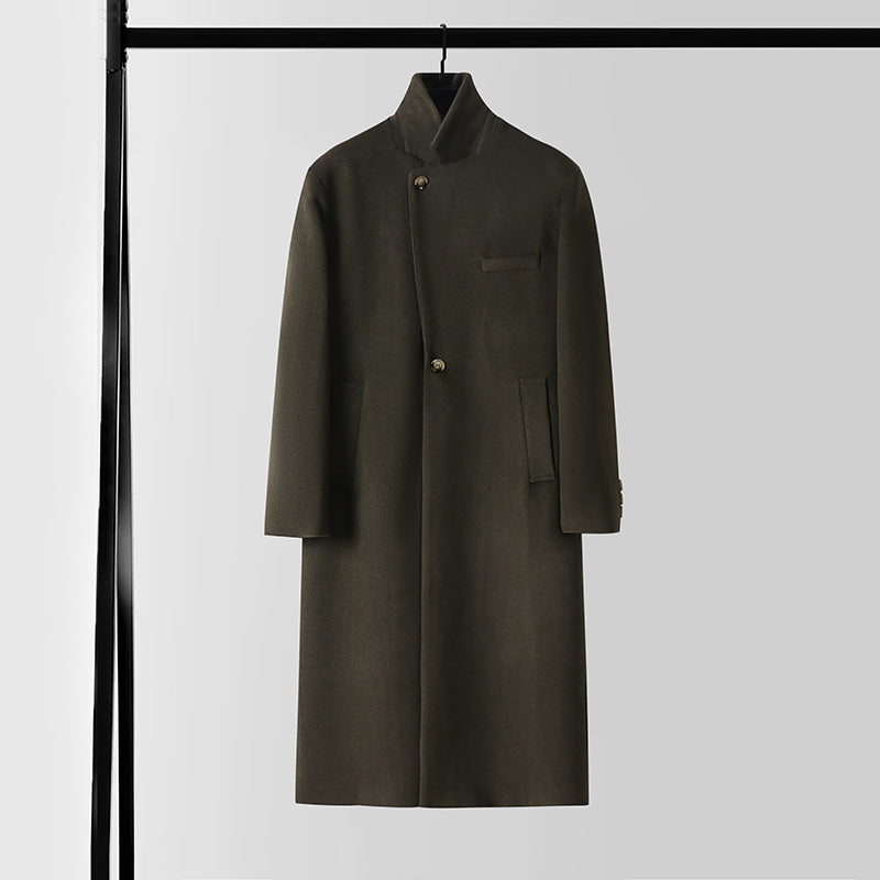 Herren Taillierter Wollmix-Longcoat mit Schalkragen und Ein-Knopf-Verschluss Shop Nory