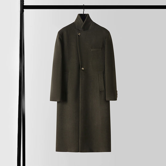 Herren Taillierter Wollmix-Longcoat mit Schalkragen und Ein-Knopf-Verschluss Shop Nory