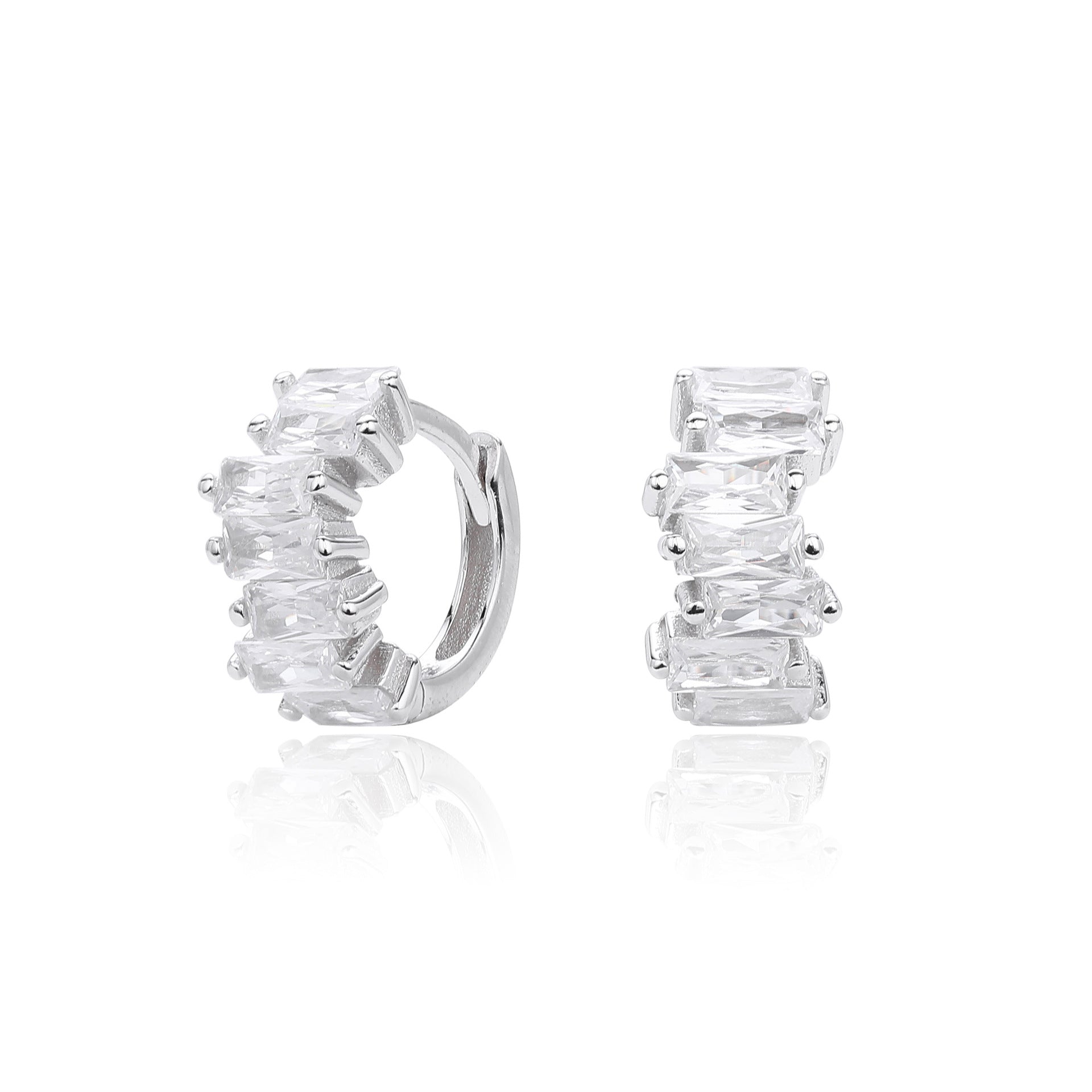 Damen Ohrstecker mit exquisite Zirkonsteinen und 925 Sterling Silber Shop Nory