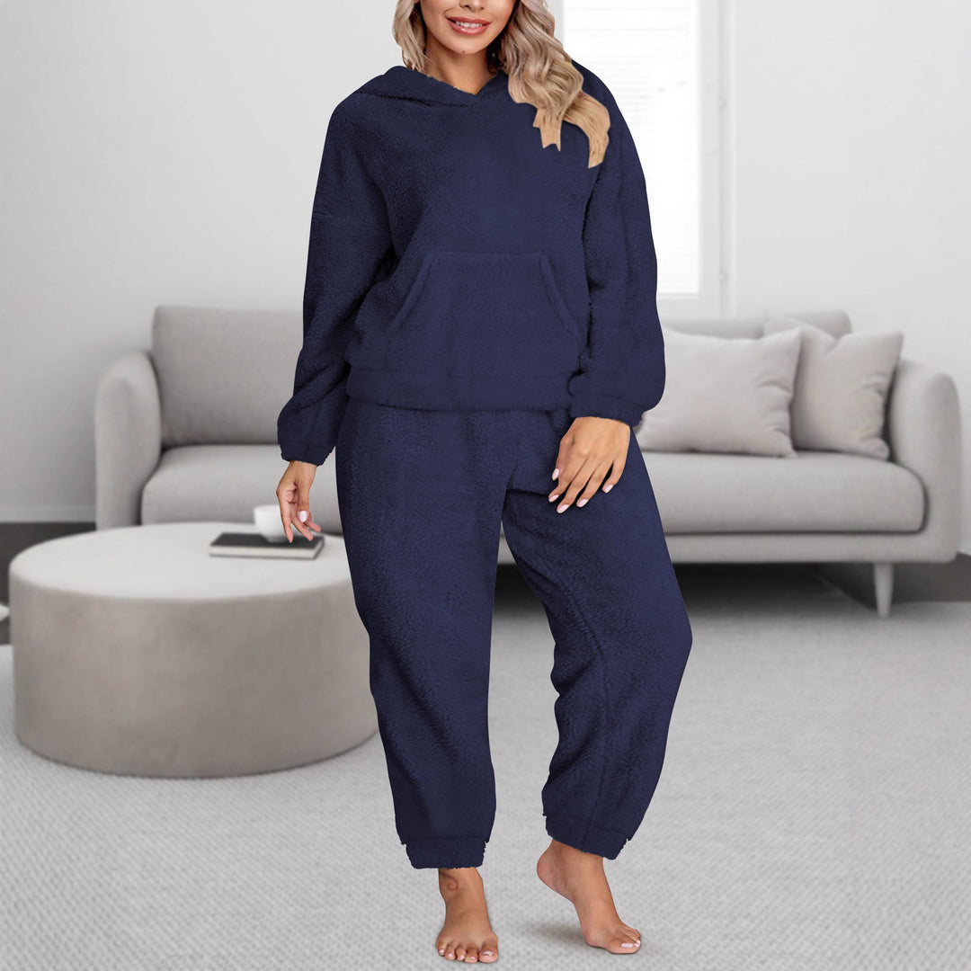 Damen Kuscheliges Teddy-Fleece Lounge-Set mit Kapuzenpullover und Jogginghose Shopy Nory