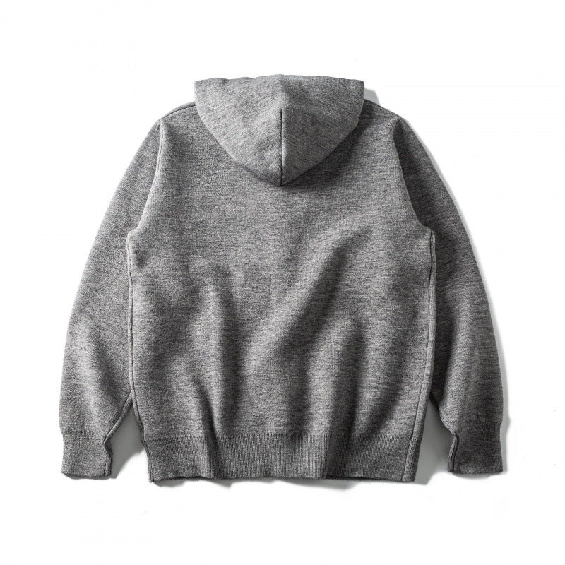 Unisex Kapuzen-Strickcardigan mit durchgehender Knopfleiste und gerippten Abschlüssen Shop Nory