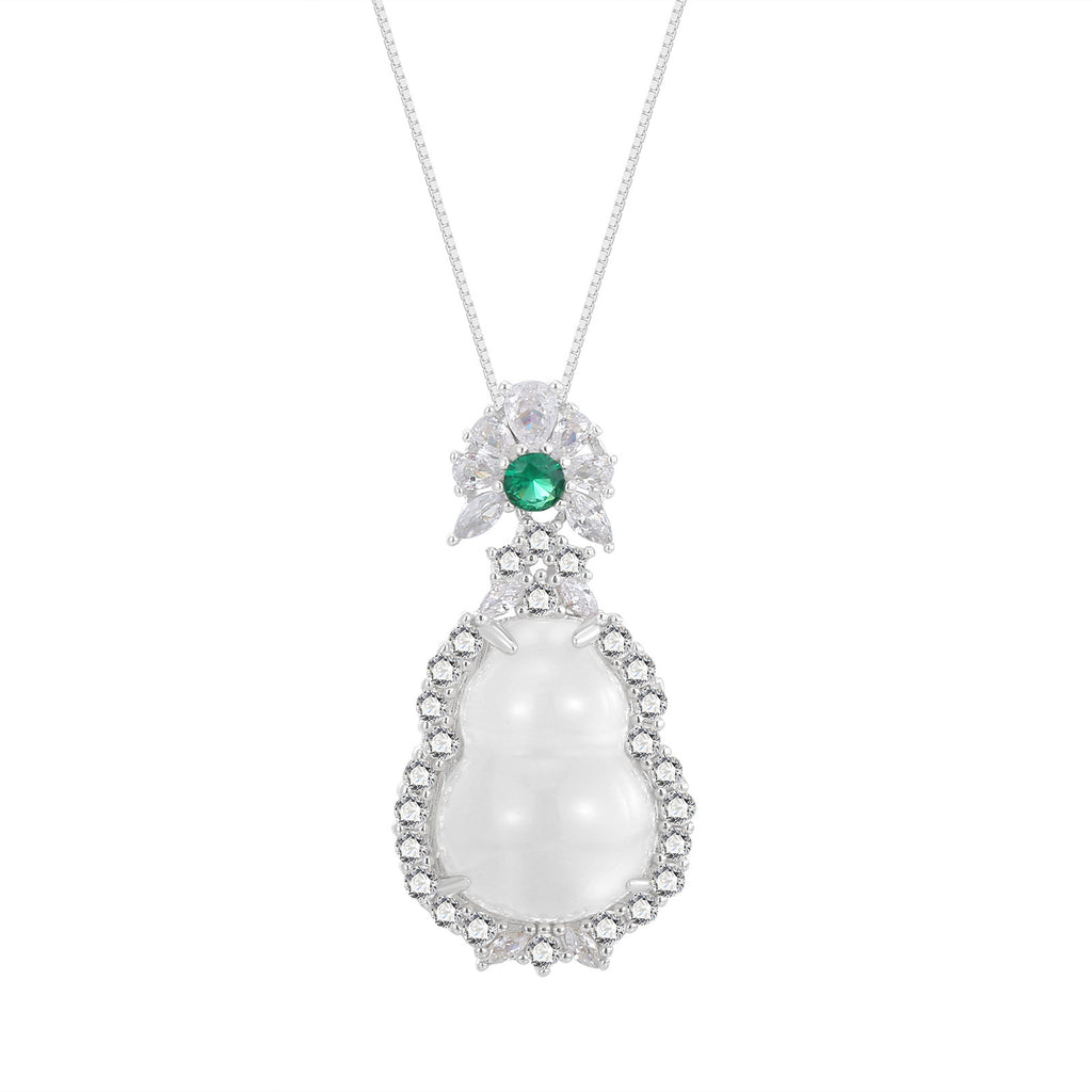 Damen glamouröse Halskette mit tropfenförmigem Anhänger und funkelnden Zirkonia Shop Nory