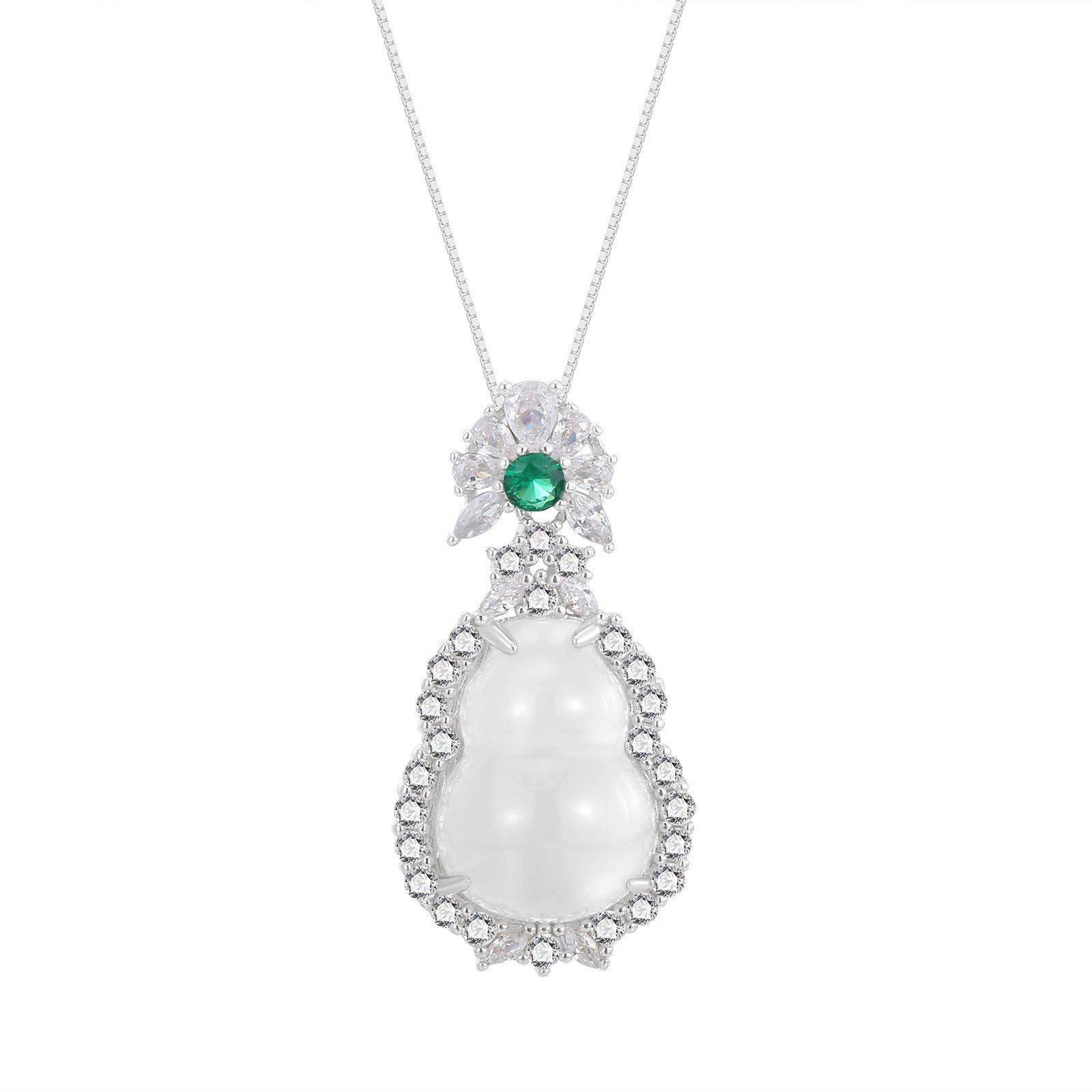 Damen glamouröse Halskette mit tropfenförmigem Anhänger und funkelnden Zirkonia Shop Nory