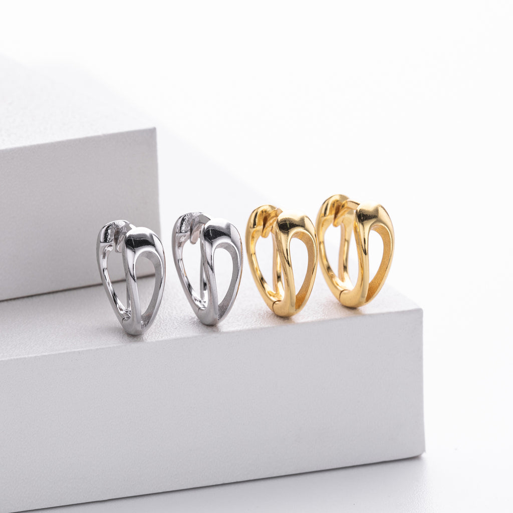 Damen Ohrhänger mit modernem geschwungenem Design aus 925 Sterling Silber Shop Nory