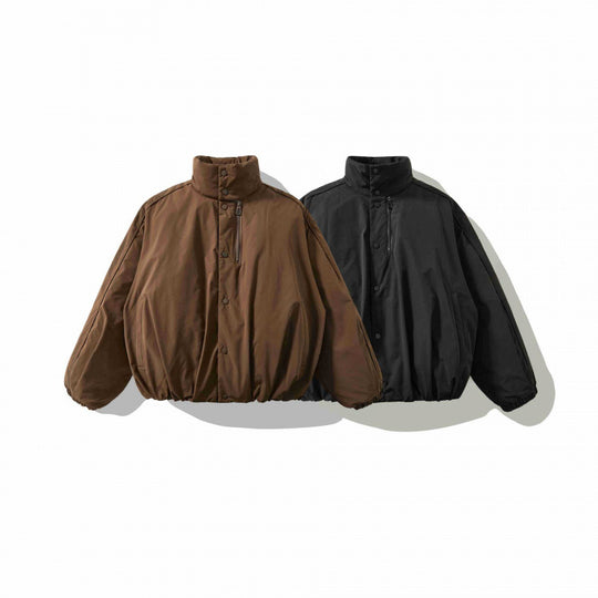 Unisex Weitgeschnittene wattierte Kurzjacke mit hohem Stehkragen und Elastiksäumen Shop Nory