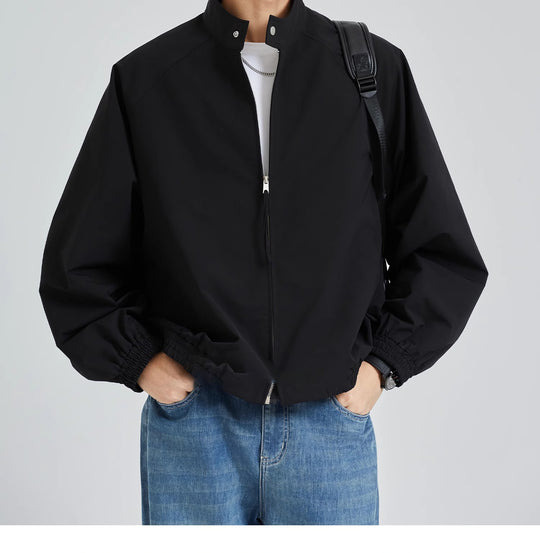Herren leichte oversized Bomberjacke mit Stehkragen und elastischen Bündchen Shop Nory