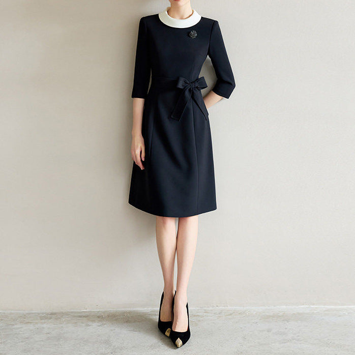 Damen Elegantes Midikleid mit Taillengürtel Shop Nory