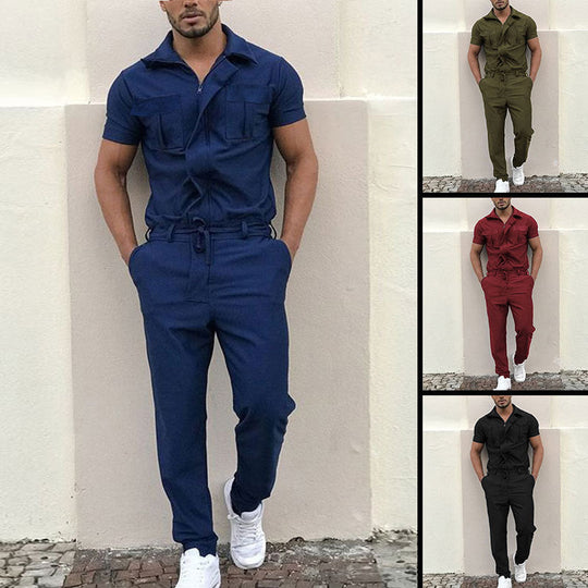 Damen Overall mit praktischen Taschen und elastischem Bund