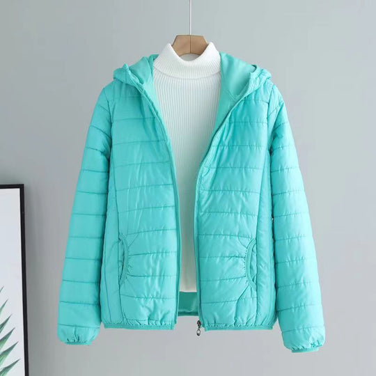 Damen gesteppte Übergangsjacke mit praktischen Taschen und Kapuze
