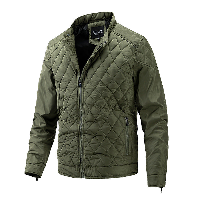 Herren gesteppte Übergangsjacke mit Diamantstepp, Stehkragen und Reißverschluss Shop Nory