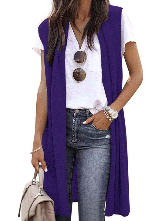 Damen Strickweste im lässigen Oversized-Design mit offenen Fronten und kurzer Ärmellänge